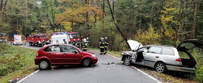 Wypadek na granicy powiatów