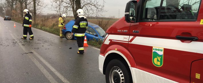 Marszowice. Kolizja na drodze powiatowej.