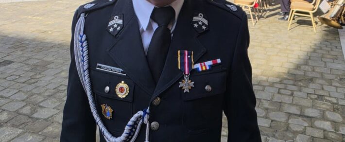 Odznaka Świętego Floriana „Za Zasługi dla Społeczności Lokalnej” dla Prezesa Dariusza Nowaka.